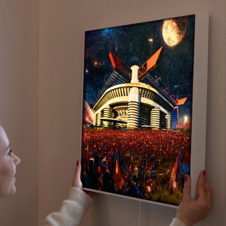 LED Leuchtrahmen mit Stadionmotiv Mailand – Bild 4